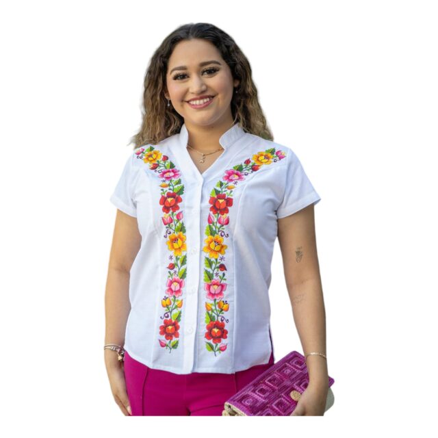 Blusa Yucateca Bordada Floral