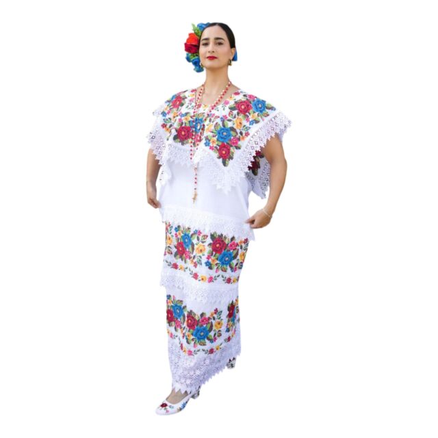 Terno Yucateco, Traje tradicional  Yucateco Bordado 22 cm