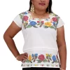 Blusa huipil bordado punto de cruz Loltún