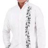 Guayabera Yucateca con bordado palomita. Algodón Oxford ML